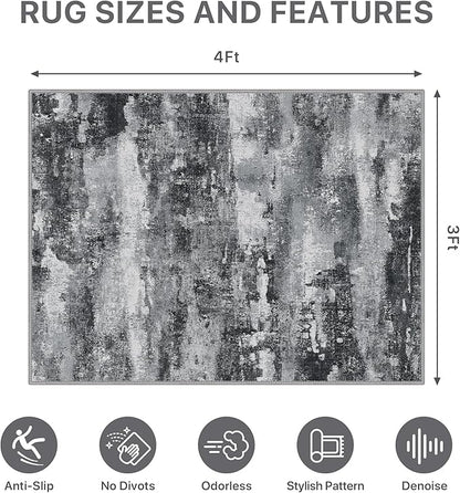 Office Chair Mat for Hardwood Tile Floor, Abstract 36"X 48" Desk Mats for Office Chair on Rolling Chairs Carpet, Desk Anti-Slip 1/5" Thick Rug for Computer Chair, Thin Low-Pile Floor Mat, Dark