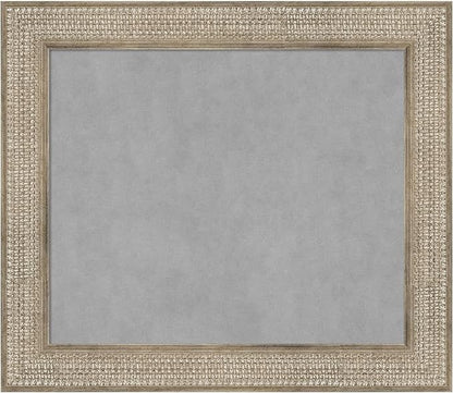 Amanti Art Silver Framed Magnetic Board 26x30 Medium Vision Board for use with Magnets, 100% Metal Sheet to Display Items as Office Decor or for Home Organization in mudroom, Kitchen or Kids Room