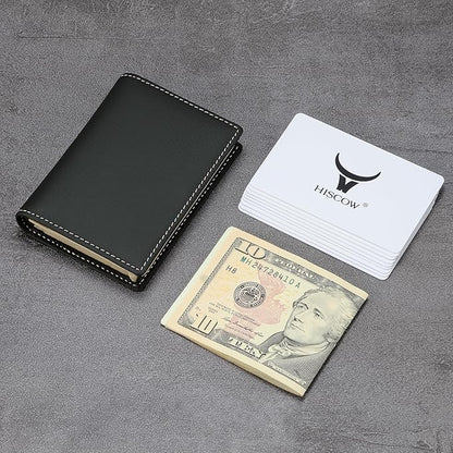Leather Business Card Case Holder for Men & Women, Italian Calfskin