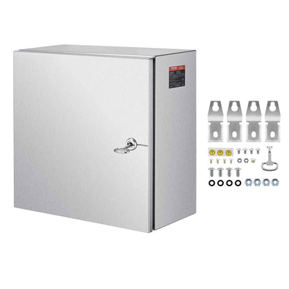 NEMA Stainless Steel Enclosure, 12 x 12 x 8\'\' NEMA 4X Steel Electrical Box, IP66 Waterproof & Dustproof, Outdoor/Indoor Electrical Junction Box, with Mounting Plate