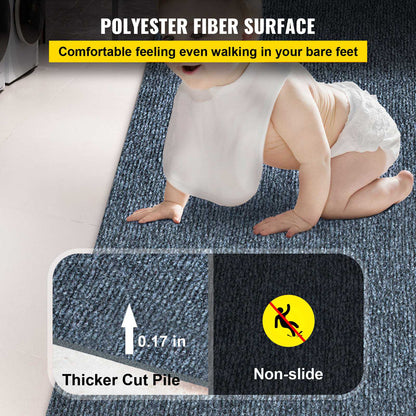 Gray Marine Carpet 6 ft x 29.5 ft, Boat Carpet Rugs, Indoor Outdoor Rugs for Patio Deck Anti-Slide TPR Water-Proof Back Outdoor Marine Carpeting Outdoor Carpet
