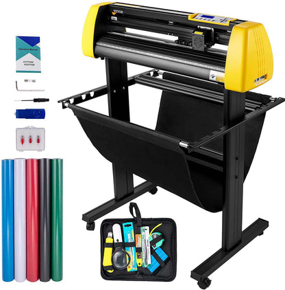 Vinyl Cutter Machine, 34 in / 870 mm Max Paper Feed Cutting Plotter, Automatic Camera Contour Cutting LCD Screen Printer with Stand Adjustable Force and Speed for Sign Making Plotter Cutter