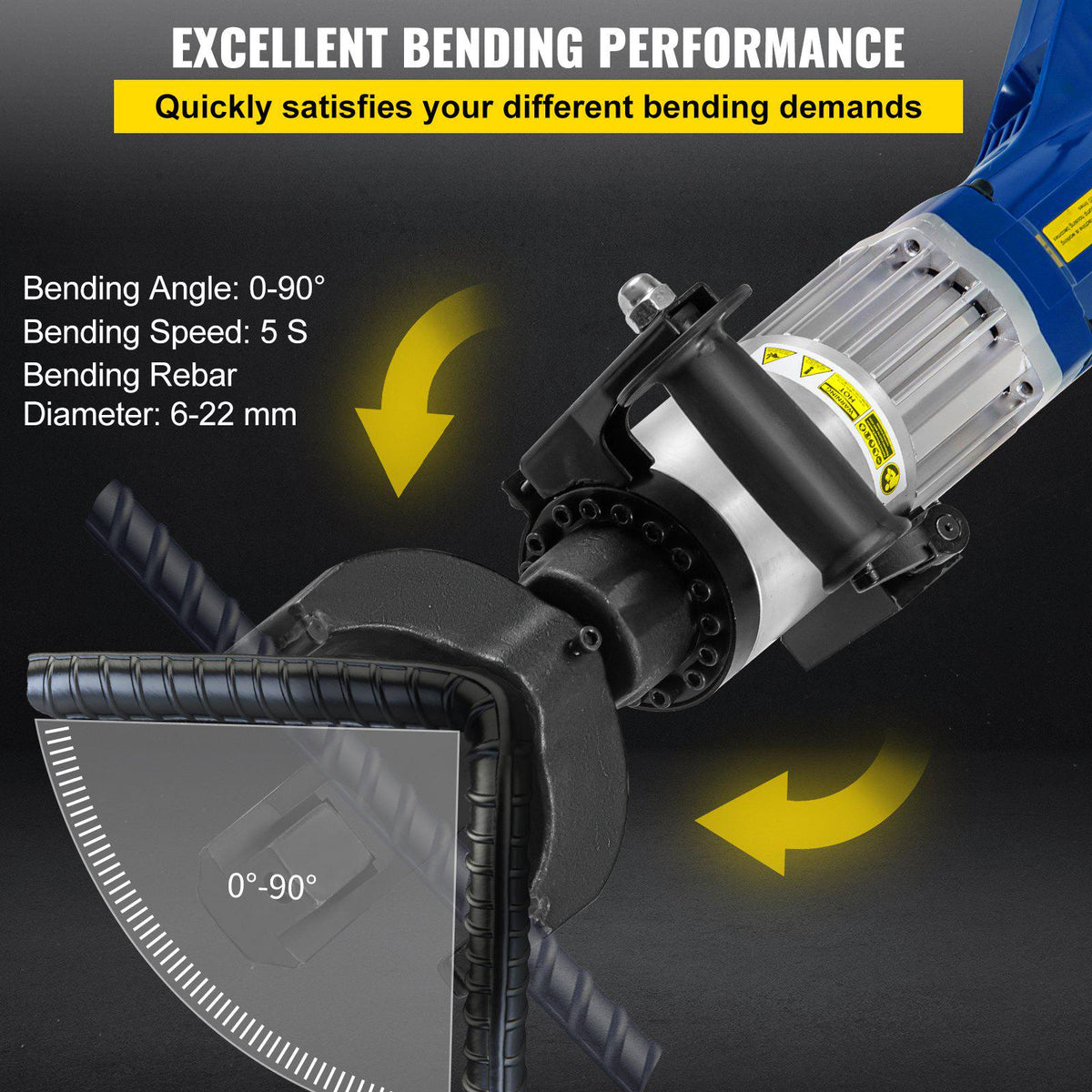 Electric Hydraulic Rebar Bender, 1.2 KW 0.9 inch 22 mm Hand Held Rebar Bender 110 V Portable Electric Rebar Bender, within 5 s
