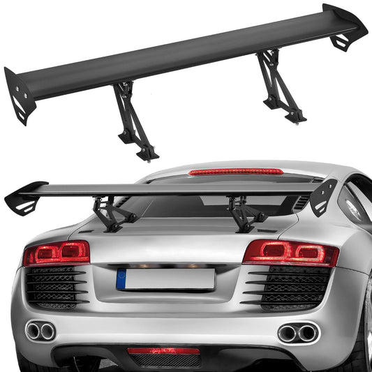 GT Wing Car Spoiler, 43.3 inch Universal Spoiler with Single Deck, Adjustable Lightweight Aluminum, Car Rear Spoiler Wing, Racing Spoiler BGW/JDM Drift Black