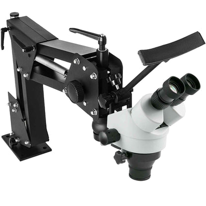 Micro Inlaid Mirror Multi-Directional Microscope with Spring Bracket Multi-Directional Micro-Setting Microscope Microscope Gem Diamond Setting Machine with Stand Jewelry Tools 7X-45X