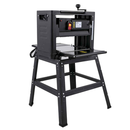 13-Inch Benchtop Thickness Planer, 2000W, 8000 rpm, 15 AMP, with Foldable Iron Stand and Dust Exhaust, 6m/min Planing Speed, Ideal for Woodworking and Wooden Plank Shaping
