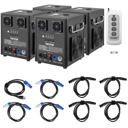 Stage Equipment Special Effect Machine, 500W 4pcs Stage Effect Machine with Wireless Remote Control, Smart DMX Control Stage Equipment Showing Machine for Wedding, Musical Show