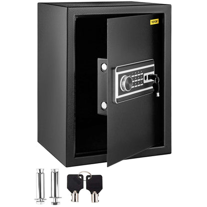 Safe Box, 2.1 CU.FT Fingerprint Safe Box for Money with 2 Keys & Digital Keypad, Q235 Steel Safe Box for Storing Cash, Jewelry, Pistols, Documents, Watches in Home & Office & Hotel